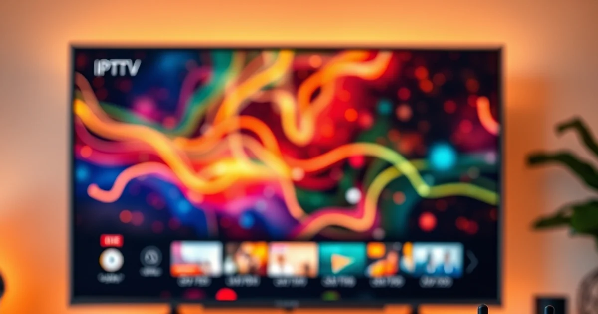 Android TV box connected to a television for an IPTV subscription buying guide